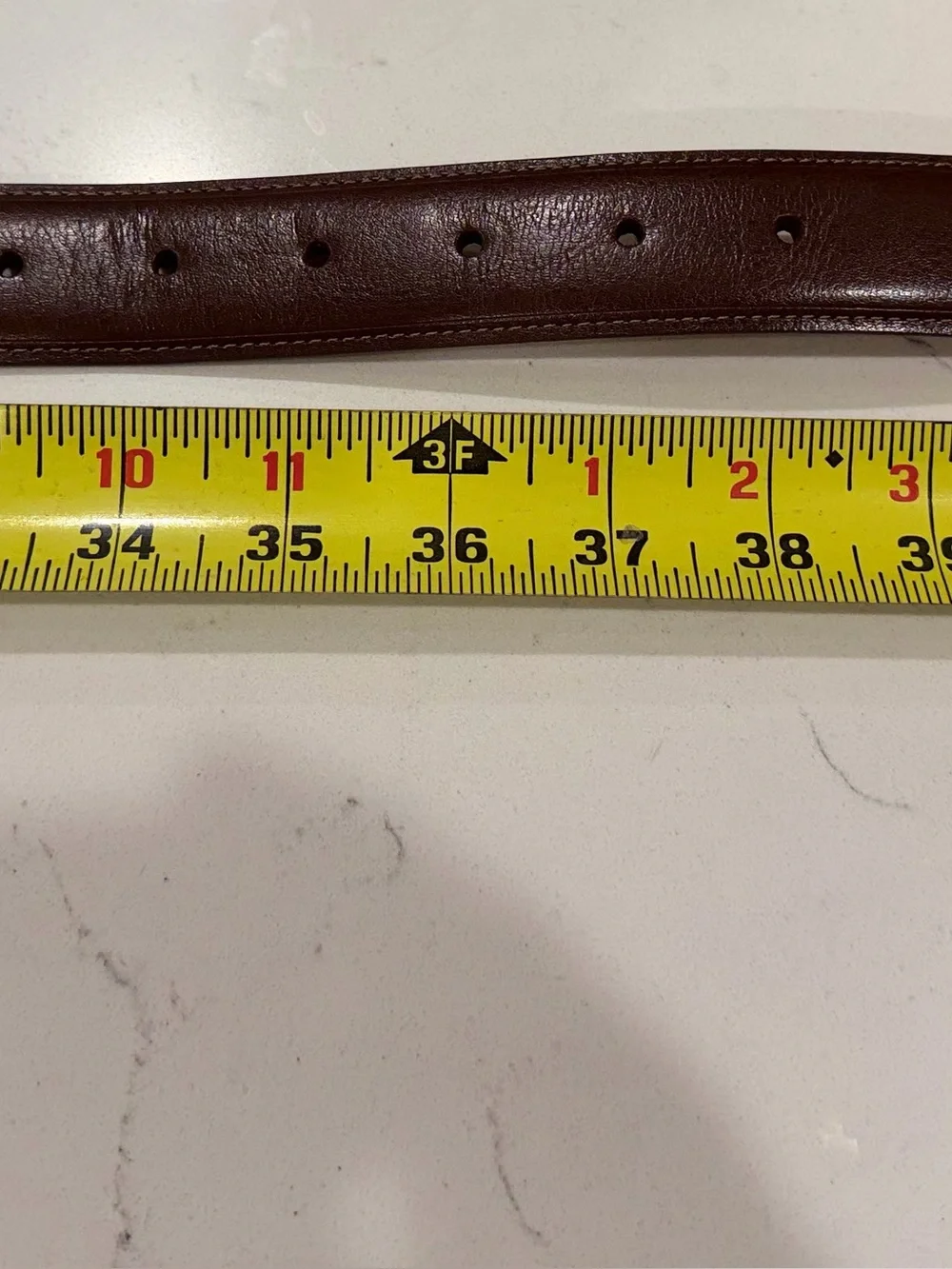Men's Dark Brown Leather Dress Belt with Silver Buckle